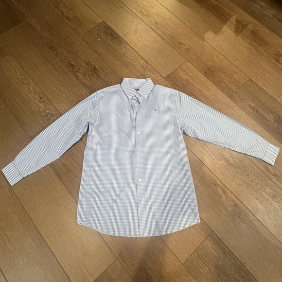 Boys Vineyard Vines Button Down Blue Gingham - Picture 2 of 11